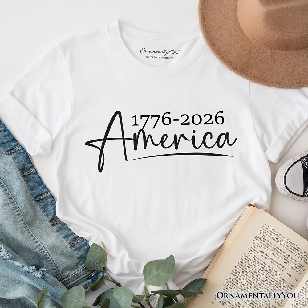 250 Years American Anniversary T-Shirt, 4th of July Minimalistic Patriotic 1776–2026 Tee