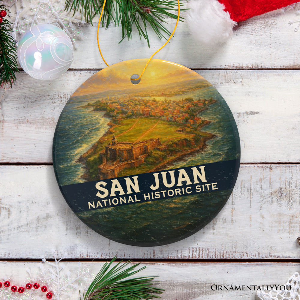 San Juan National Historic Site Ornament, Puerto Rico Coastal Fortress View Christmas Keepsake and Travel Souvenir