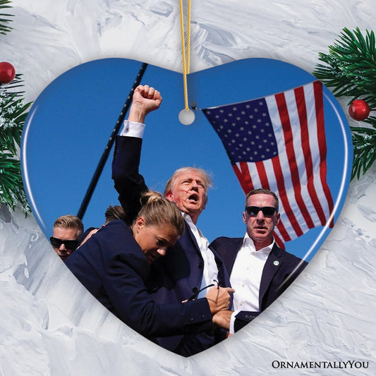 Donald Trump Failed Attempt 2024 Ceramic Ornament, Christmas Tree Decor