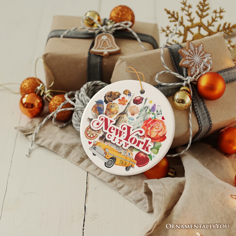 Unique NYC Vibes Artwork Christmas Ornament