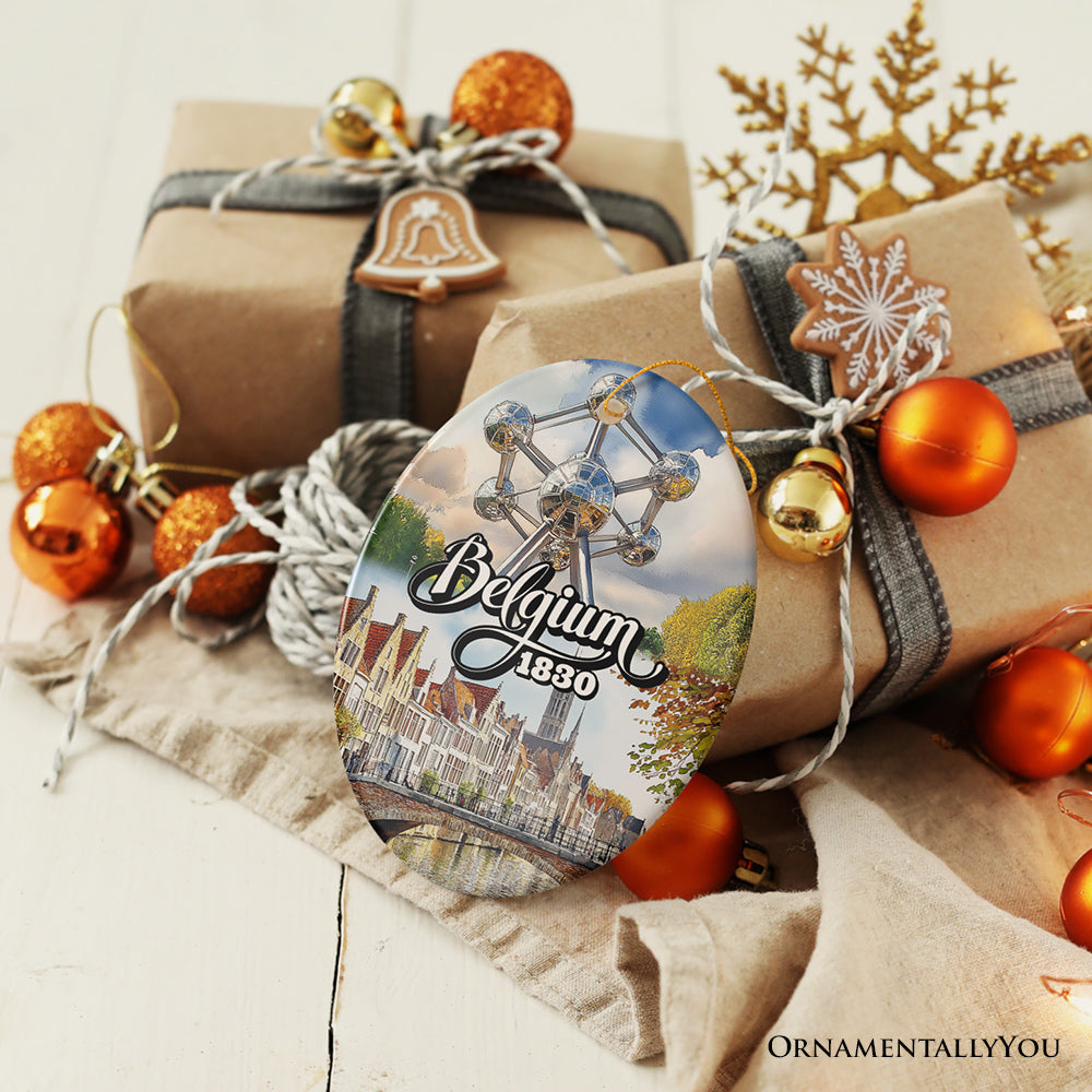 Charming Belgium Christmas Ornament, Iconic Landmarks and Cultural Heritage Gift for Travel Lovers