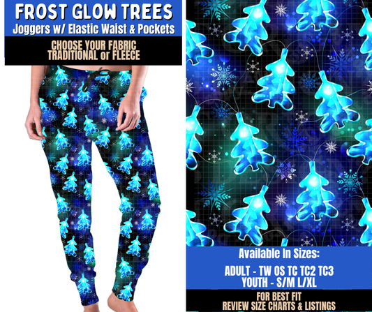Preorder! Closes 9/10. ETA Dec. Frost Glow Trees Joggers Choose Fleece or Traditional