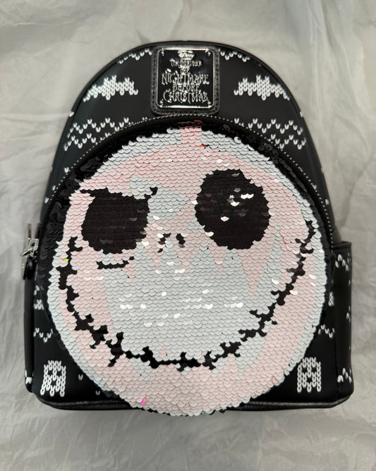Disney Loungefly Nightmare Before Christmas Sequin Jack Mini Backpack