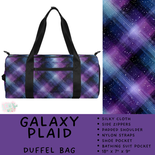 Batch #495 - Travel Collection - Closes 2/23 - ETA late April - Galaxy Plaid Duffel Bag