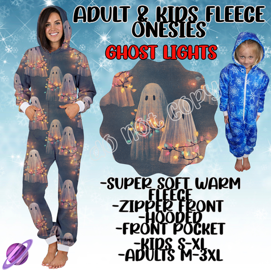 GHOST LIGHTS - ADULT & KIDS FLEECE ONESIES CLOSING 9/28