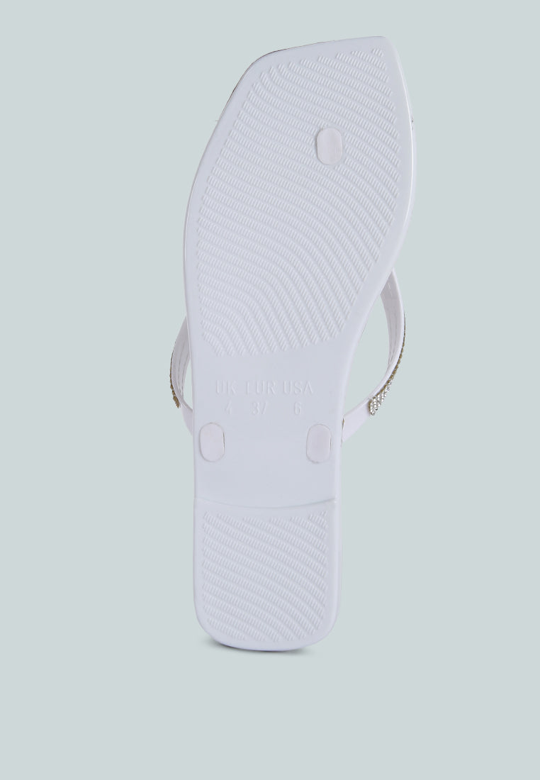 Golightly Diamante Stud Detail Thong Flats