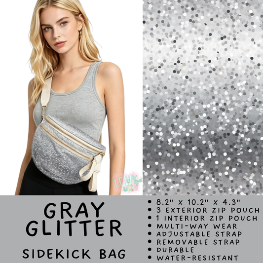 Batch #579 - Sidekick Bags 2 - Closes 9/2 - ETA early November - Gray Glitter Sidekick Bag