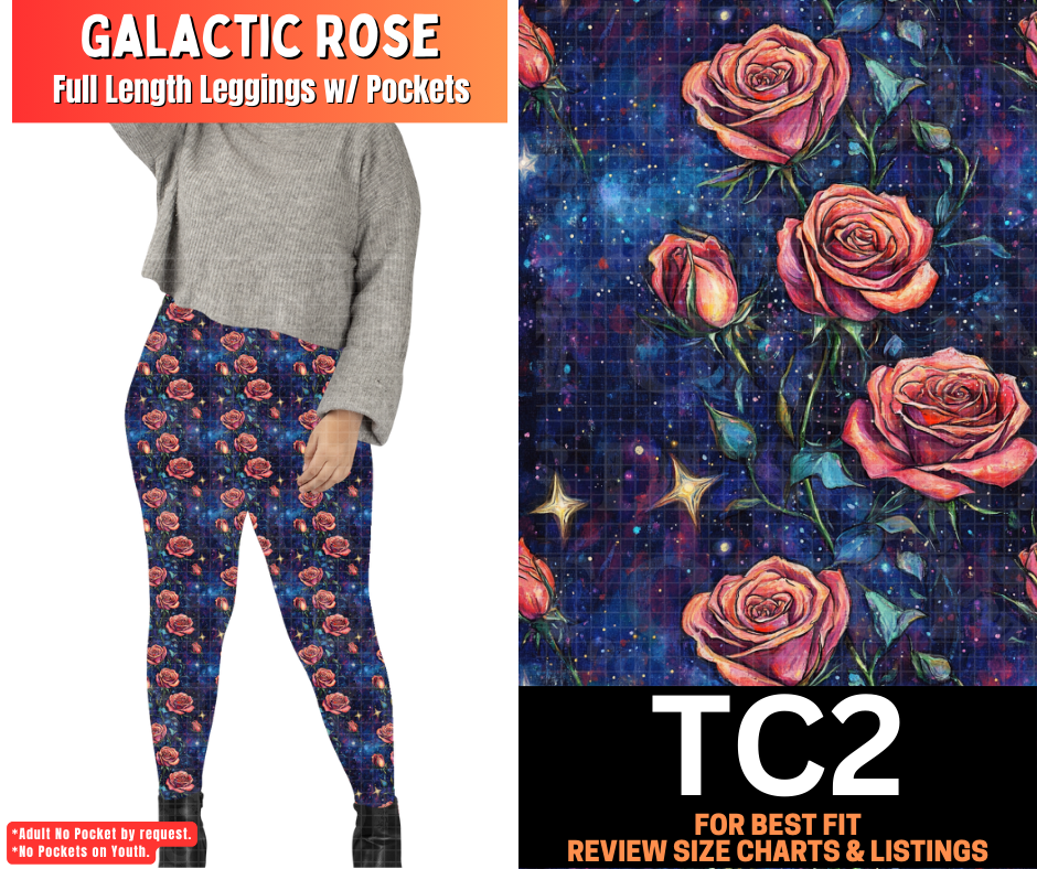 Galactic Rose Full Length Leggings w/ Pockets
