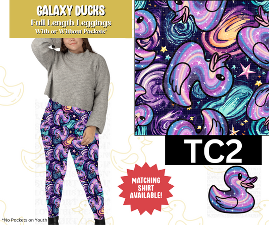 Galaxy Ducks Full Length Leggings w/ Pockets