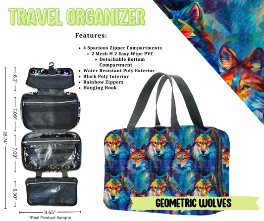 Geometric Wolves Travel Organizer