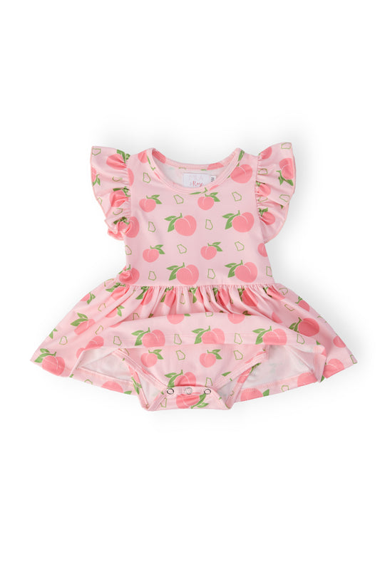 Georgia Peach S/S Flutter Twirl Bodysuit