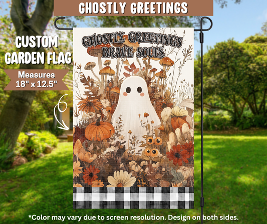 Ghostly Greetings Garden Flag
