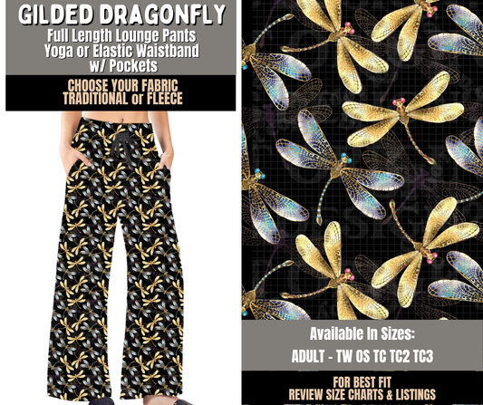 Preorder! Closes 10/28. ETA Jan. Gilded Dragonfly Lounge Pants Choose Fleece or Traditional