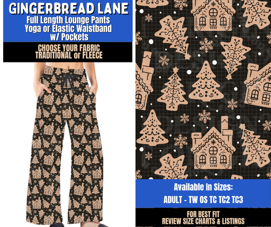 Preorder! Closes 9/10. ETA Dec. Gingerbread Lane Lounge Pants Choose Fleece or Traditional