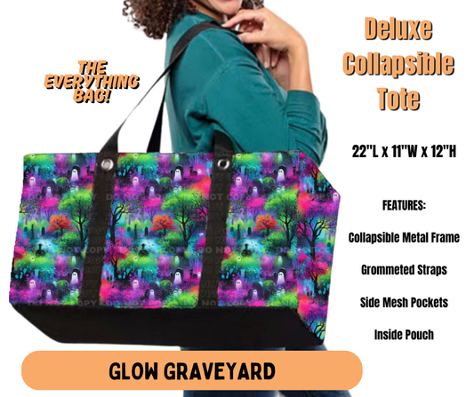 Preorder! Closes 7/2. ETA Oct. Glow Graveyard Collapsible Tote