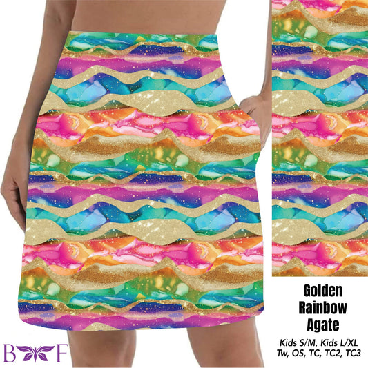 Golden Rainbow Agate Shorts and Skorts with pockets