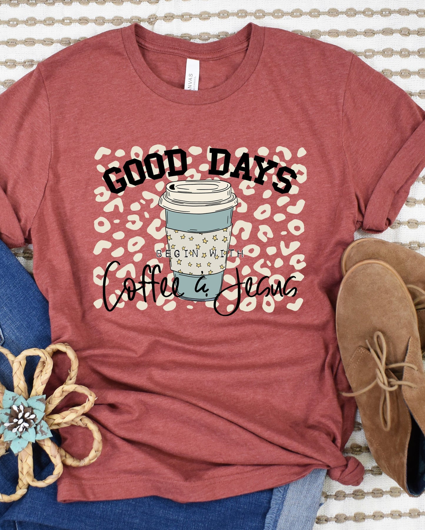 Good Days Begin with Coffee & Jesus Graphic Tee