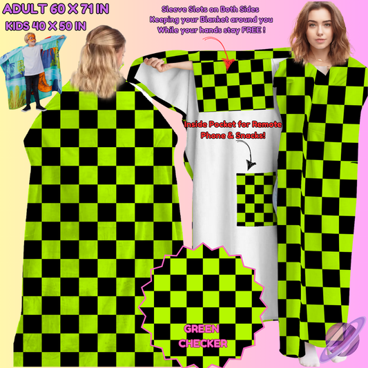 WEARABLE THROW RUN-GREEN CHECKER-PREORDER CLOSING 8/31-  ETA LATE NOV./EARLY DEC.