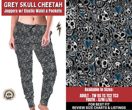 Preorder! Closes 12/22. ETA March. Grey Skull Cheetah Joggers