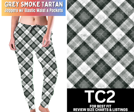 Grey Smoke Tartan Joggers
