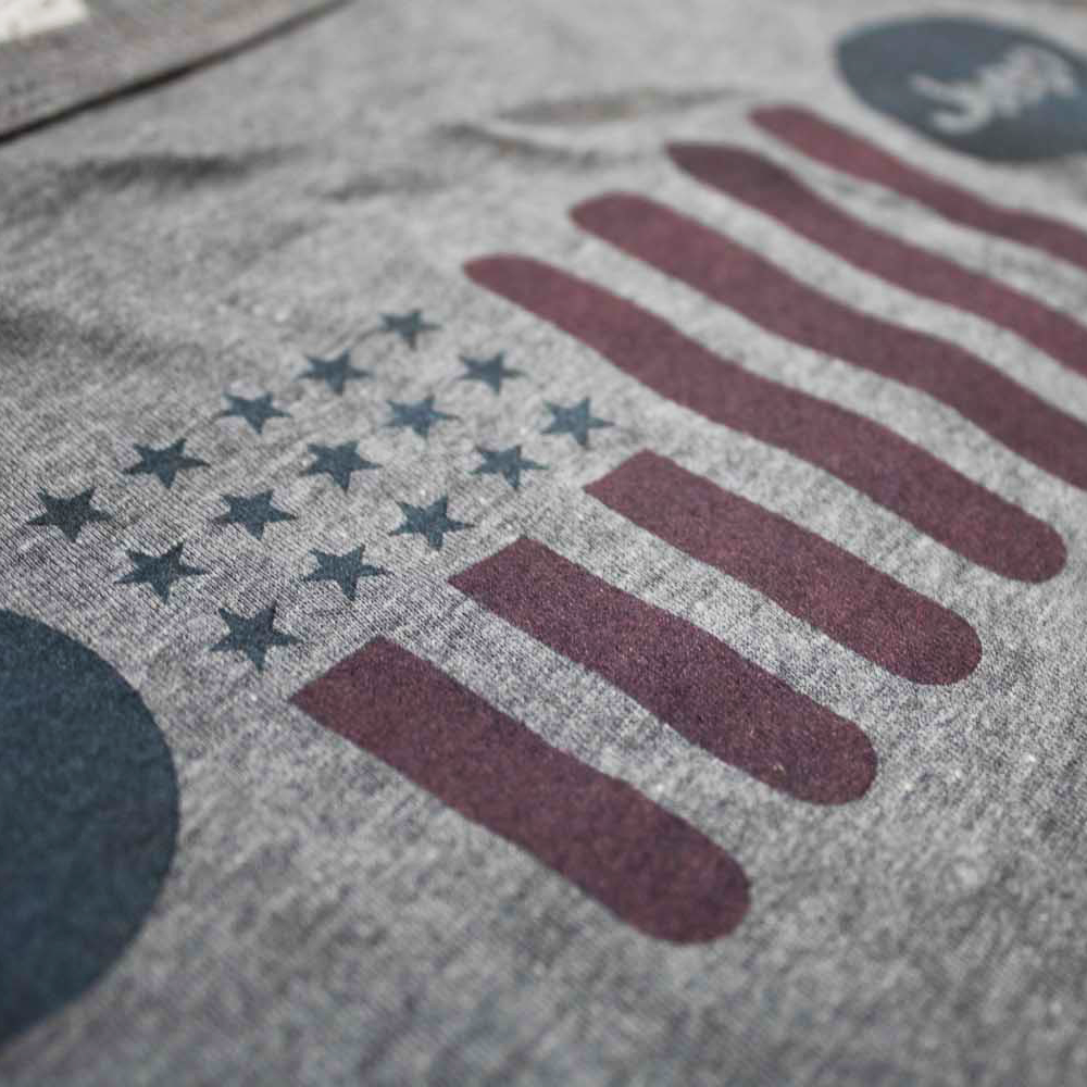 Ladies Jeep® Flag Grille Rocker Tank Top - Grey Triblend