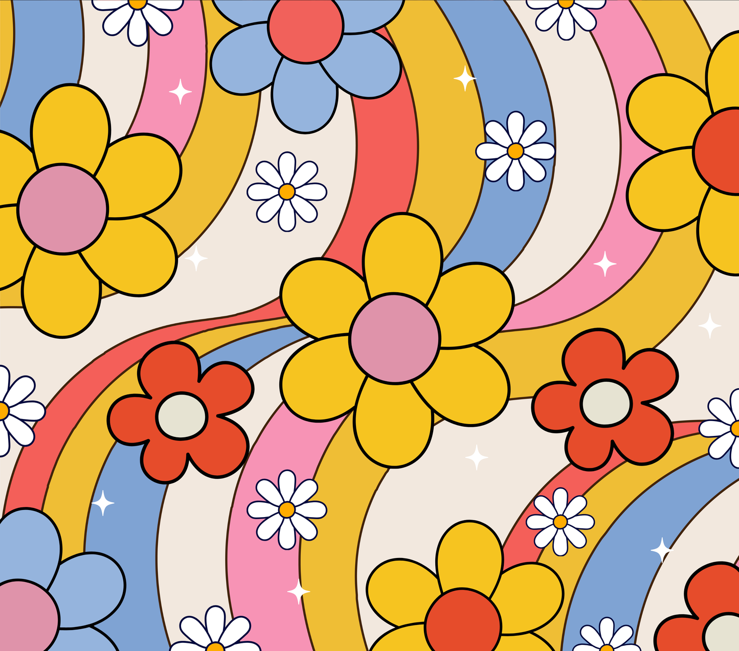 Groovy Blooms 4-in-1 Can Cooler Cup