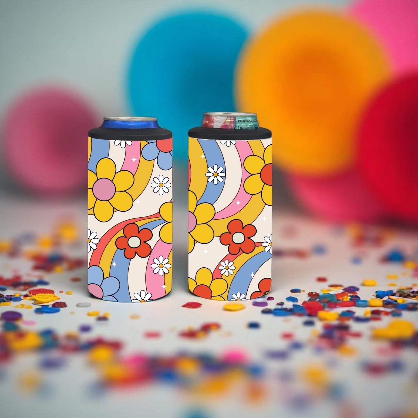 Groovy Blooms 4-in-1 Can Cooler Cup
