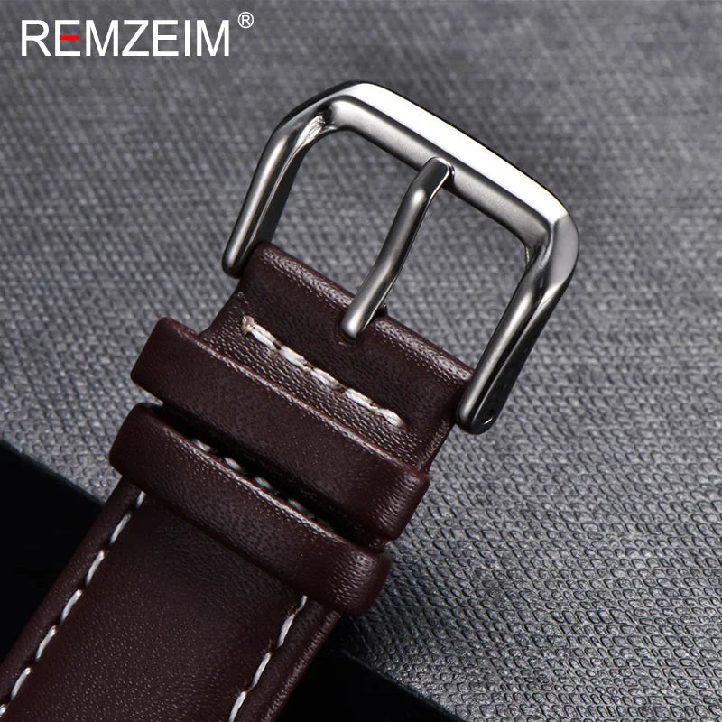 OnePlus Leather Watch Band, Soft Calfskin Strap with Silver Buckle
