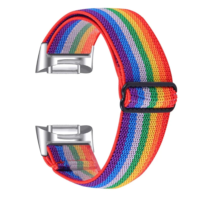 Fitbit Charge 6 5 Nylon Strap - Elastic Sport Fabric Design