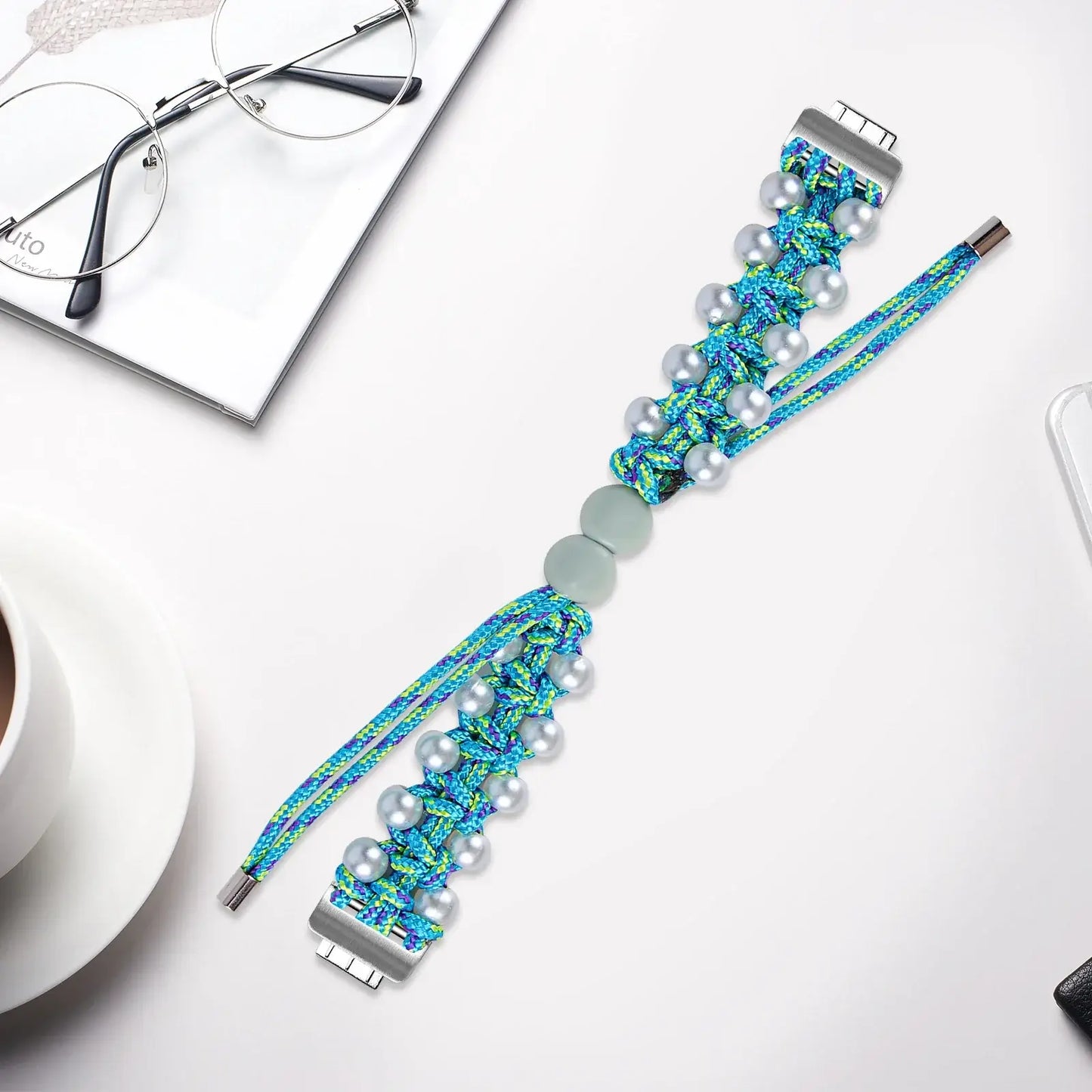 Fitbit Inspire 3, 2, 1, HR Braided Bead Band - Stylish Strap