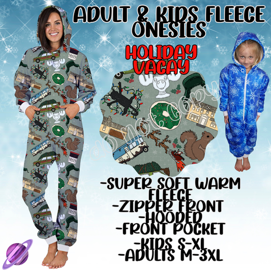 HOLIDAY VACAY - ADULT & KIDS FLEECE ONESIES CLOSING 9/28