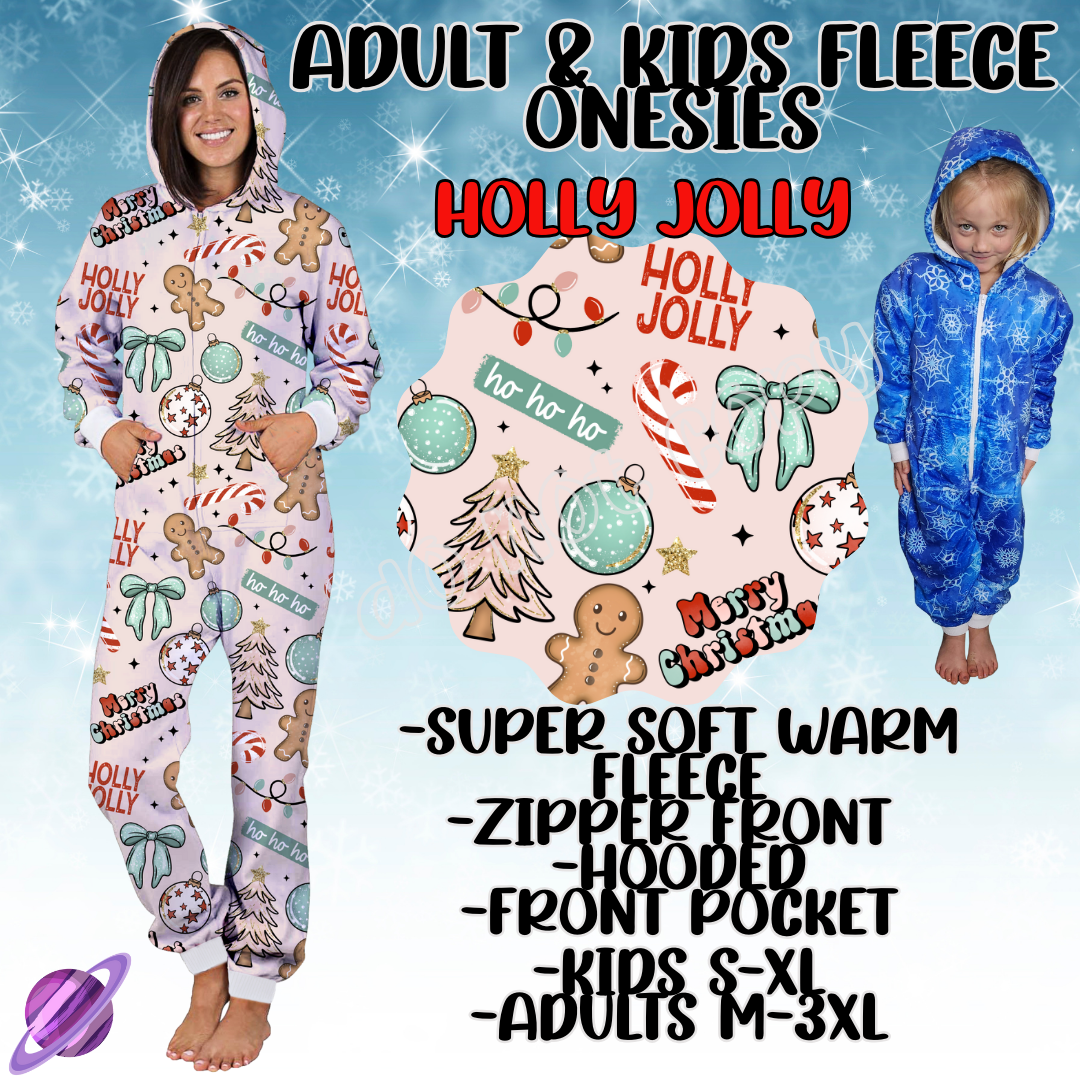 HOLLY JOLLY - ADULT & KIDS FLEECE ONESIES CLOSING 9/28