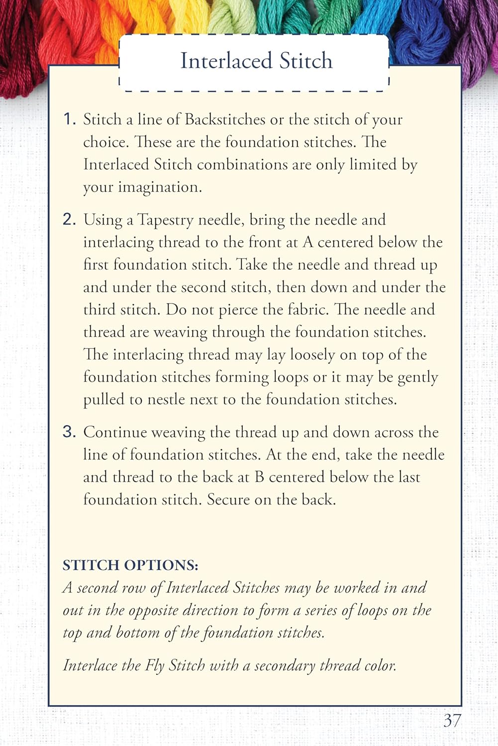 Hand Embroidery Stitches At-A-Glance: Carry-Along Reference Guide (Landauer) Pocket-Size Step-by-Step Illustrated How-To for 30 Favorite Stitches, plus Tips & Techniques and Needle & Thread Charts  (Spiral Bound)