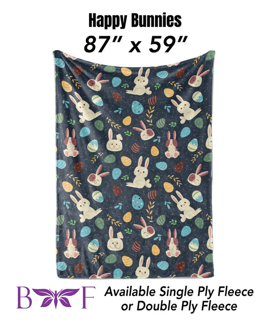 Happy Bunnies 59"x87" soft blanket