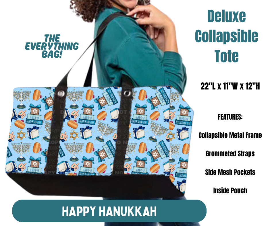 Preorder! Closes 8/13. ETA Nov. Happy Hanukkah Collapsible Tote