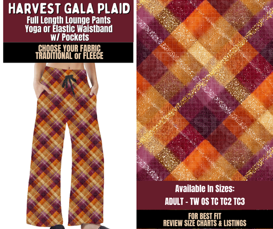 Preorder! Closes 7/22. ETA Oct. Harvest Gala Plaid Lounge Pants Choose Fleece or Traditional