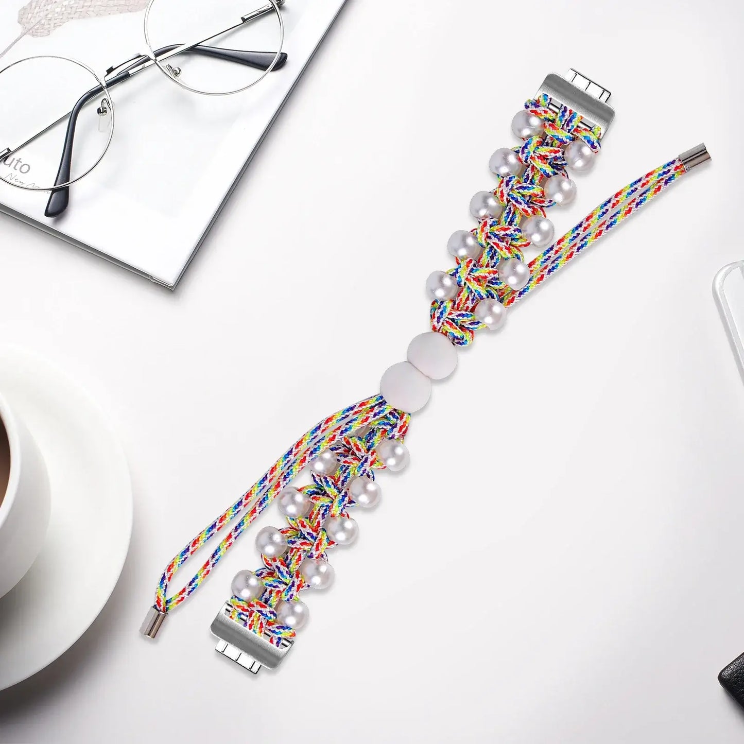 Fitbit Inspire 3, 2, 1, HR Braided Bead Band - Stylish Strap