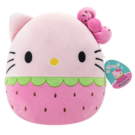 Squishmallows Hello Kitty Pink Strawberry Wearing Bow 12" Sanrio Collection Stuffed Plush