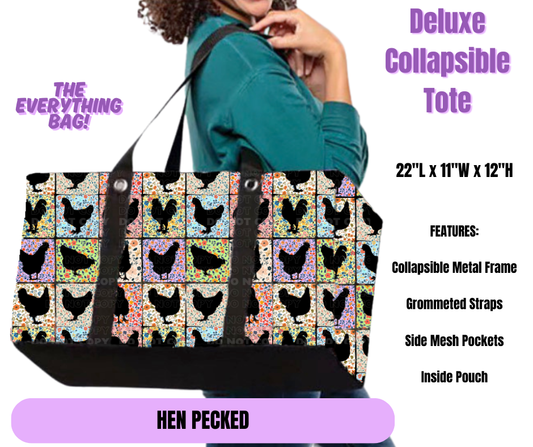 Preorder! Closes 5/19. ETA August. Hen Pecked Collapsible Tote