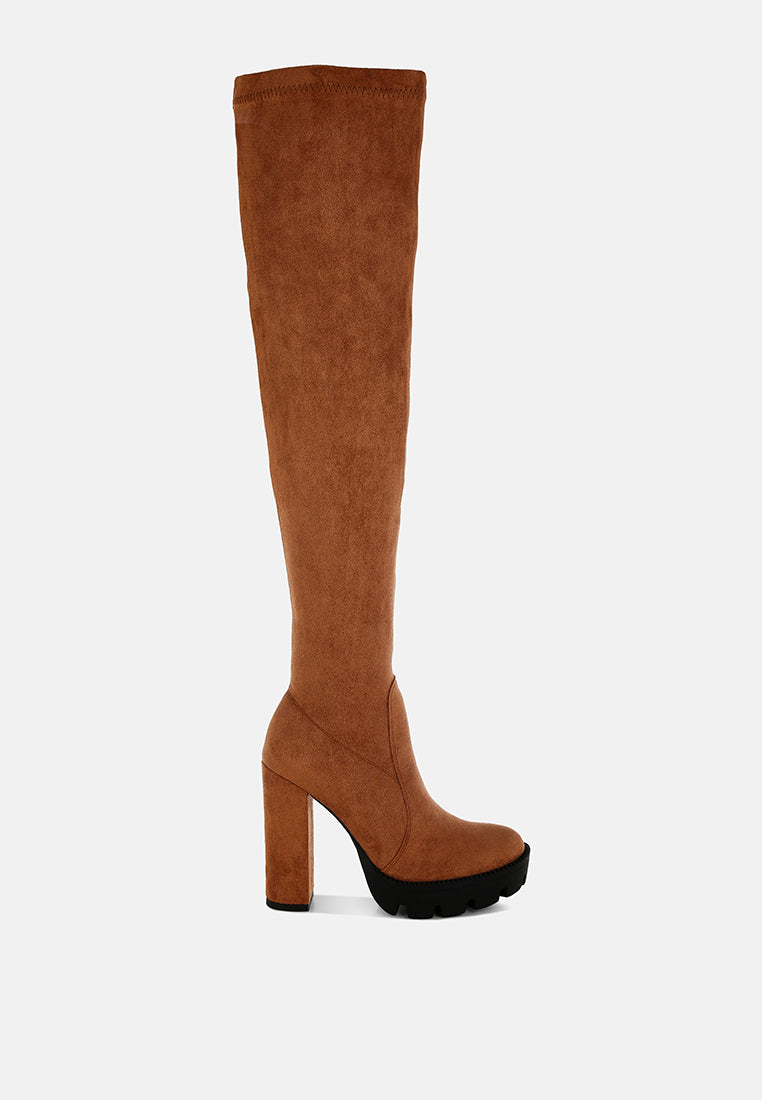 Maple Faux Suede Long Boots