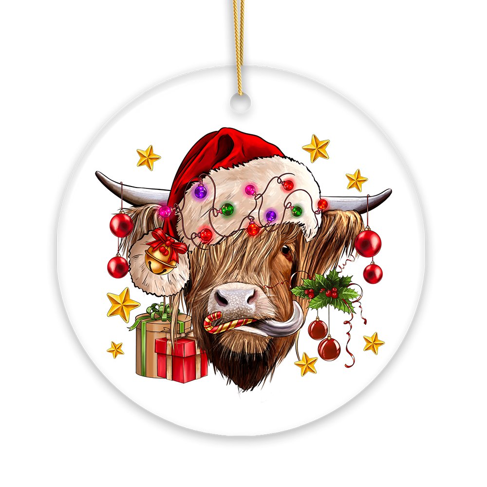 Highland Cow Christmas Ornament, Cattle Tree Decoration