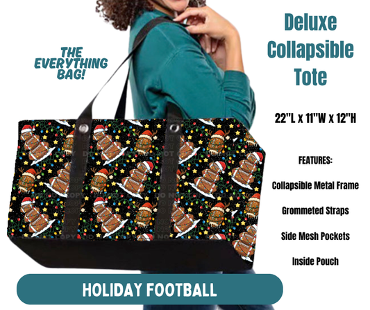 Preorder! Closes 8/13. ETA Nov. Holiday Football Collapsible Tote