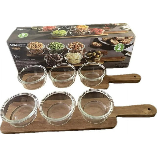 Home Essentials Table Setter Acacia Wood Serving Set, 2-pack
