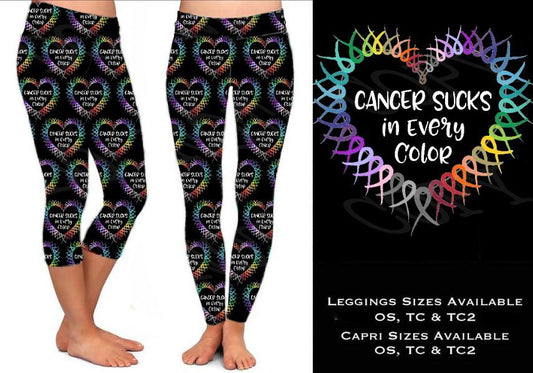 Cancer Sucks leggings or capri w/pockets