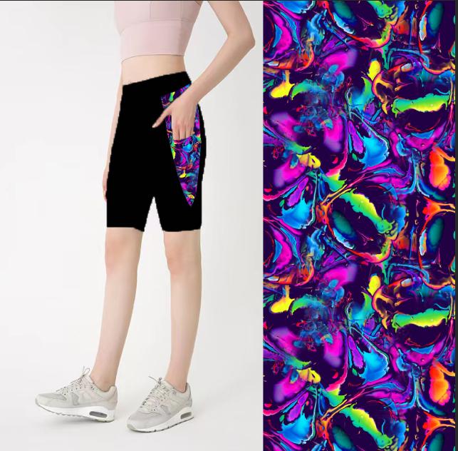 Colorgasm designer capri leggings & shorts with pockets