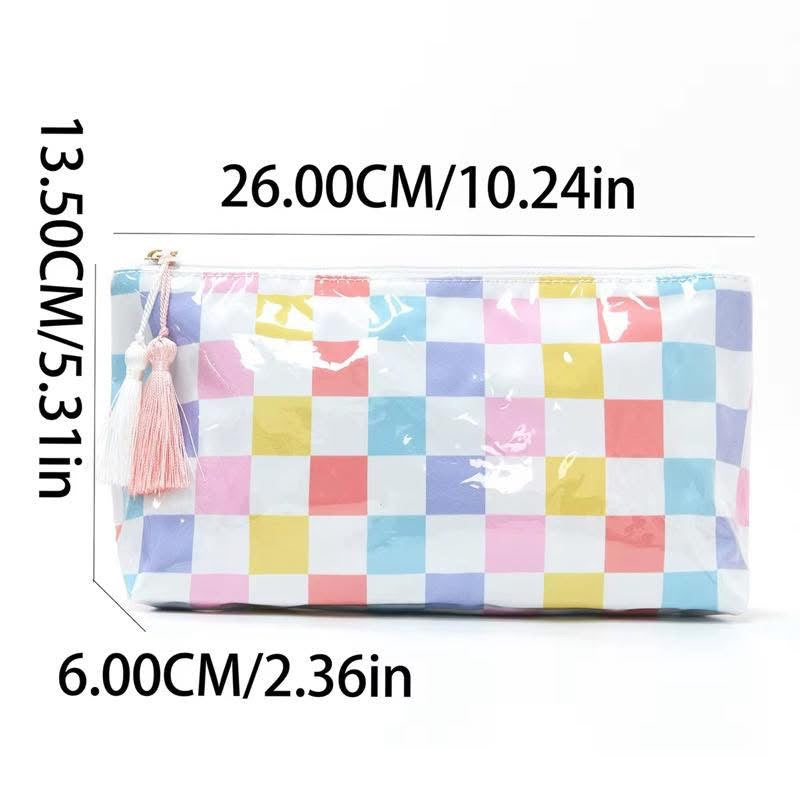 Waterproof Striped or Checkered Pouch Bag