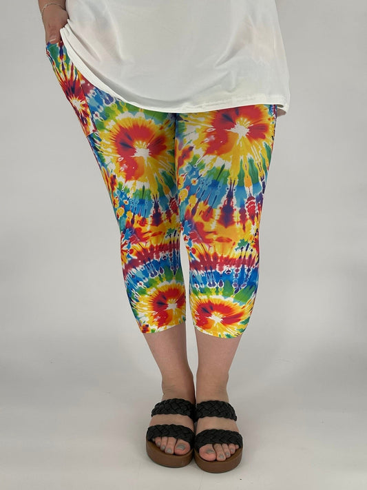 Pop of Tie Dye Capri w/ Pockets