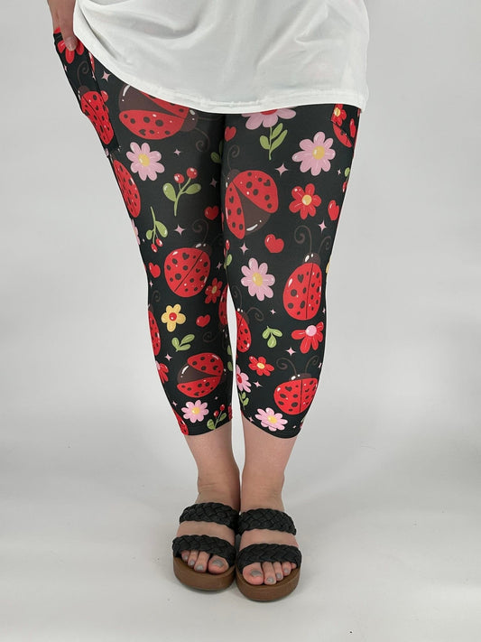Cute Ladybug Capri w/ Pockets