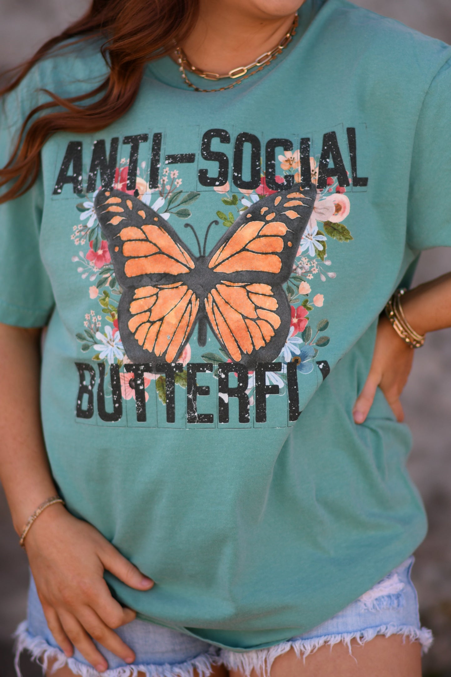 Anti Social Butterfly graphic tee