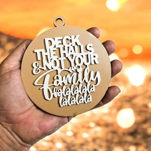 Imperfect Deck The Halls 3D Handcrafted Wooden Christmas Ornaments Set Limited Edition Hanging Decor